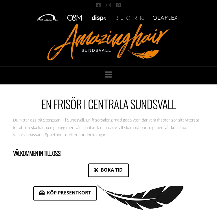Screenshot of AmazingHair i Sundsvall