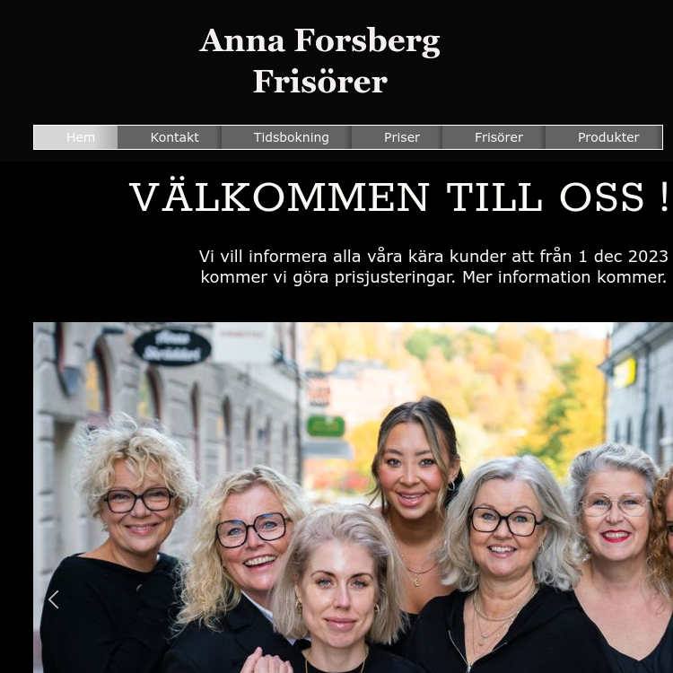 Screenshot of Frisör Anna Forsberg AB