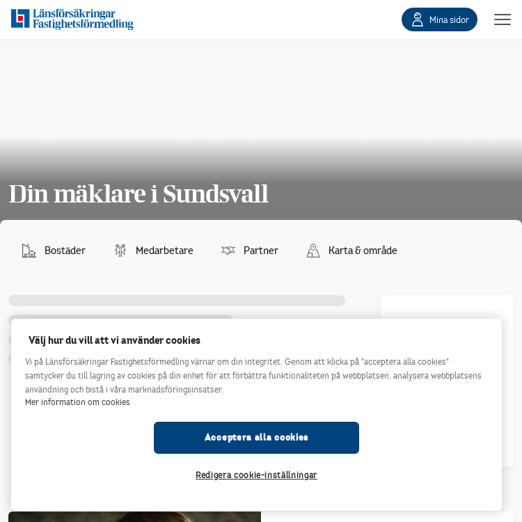 Screenshot of Länsförsäkringar Fastighetsförmedling Sundsvall