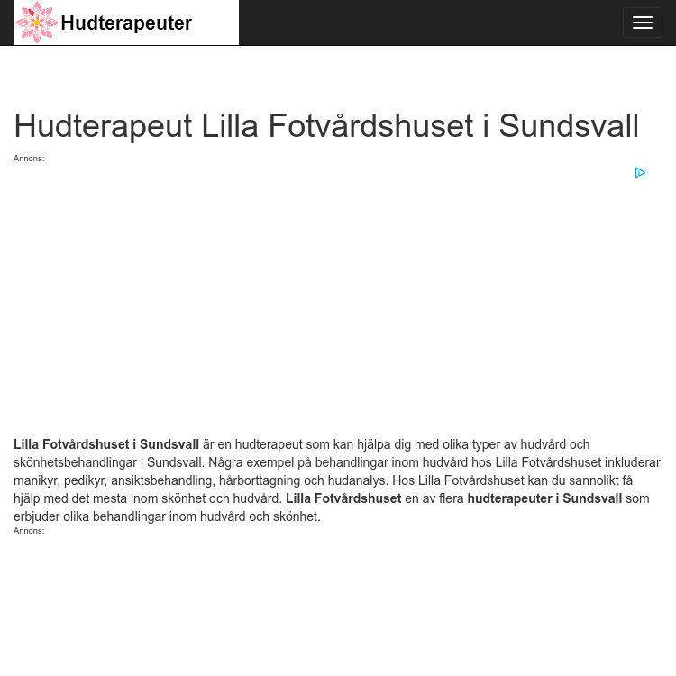 Screenshot of Lilla Fotvårdshuset