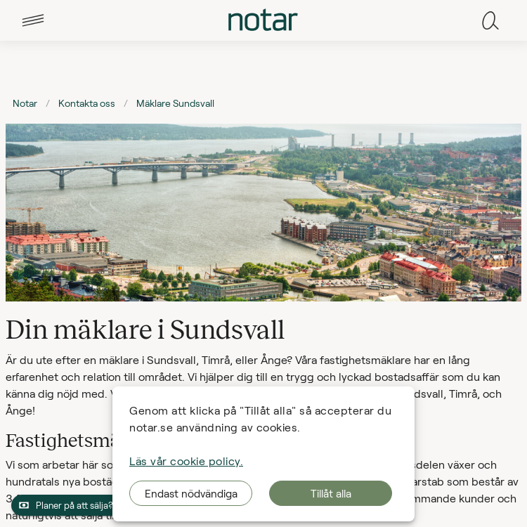 Screenshot of Notar Mäklare Sundsvall