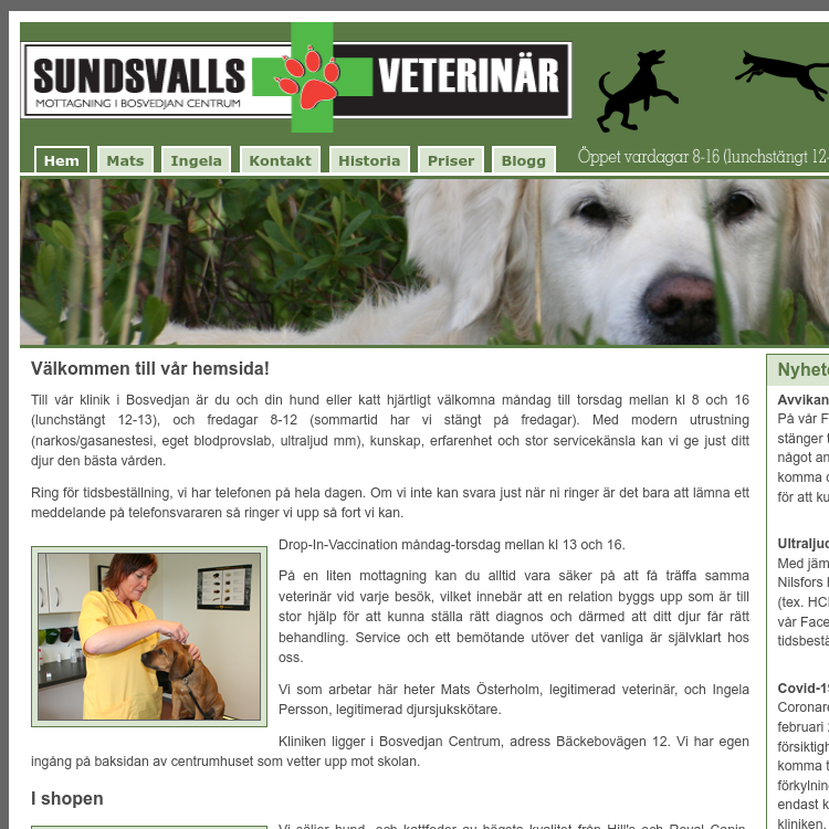 Screenshot of Sundsvalls Veterinärmottagning AB